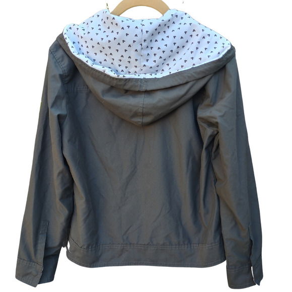 Mickey Hoodie Walt Disney World Light Jacket Zip Close Mickey Mouse Lined Black - Picture 2 of 10